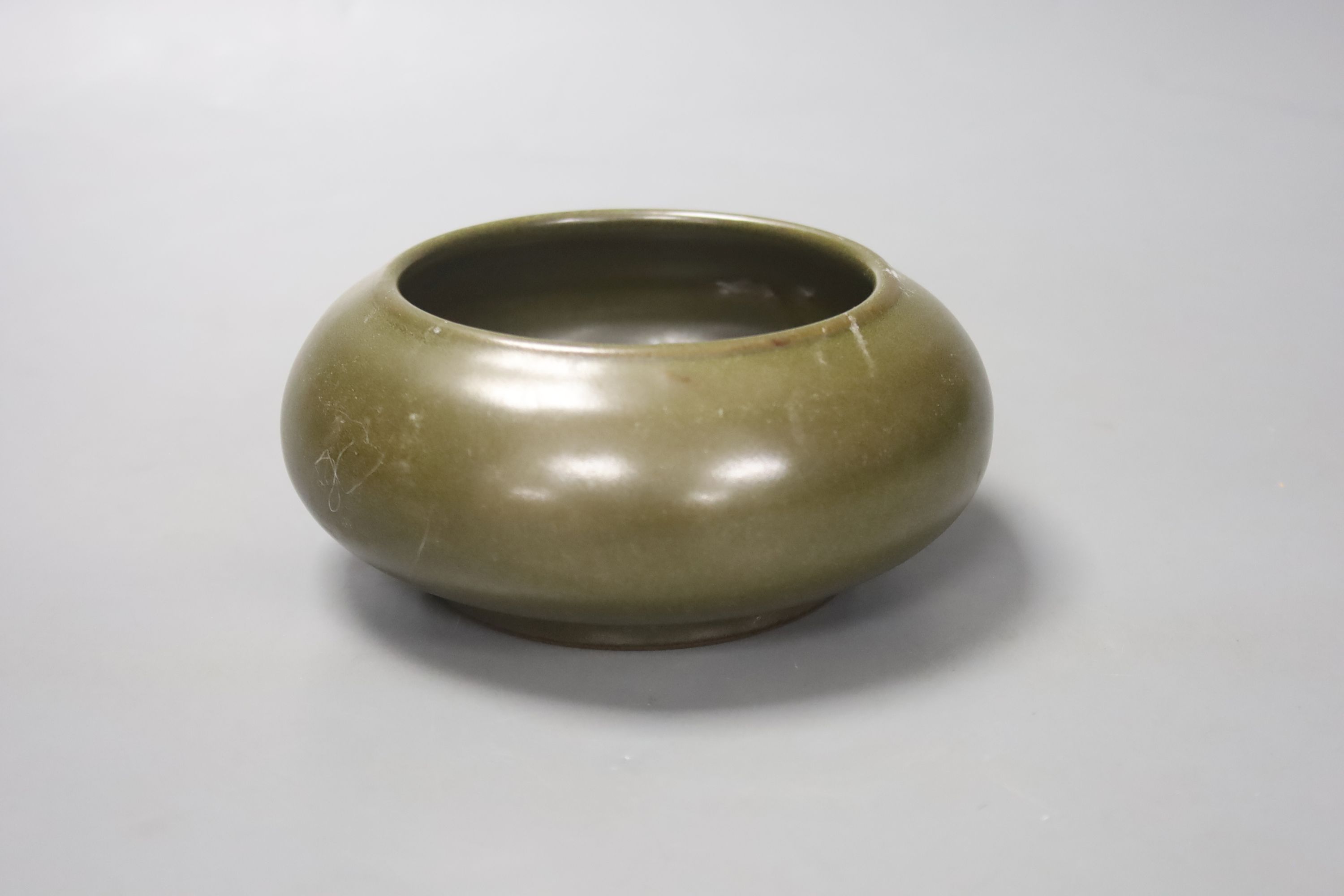 A Chinese tea dust glazed censer, height 6cm